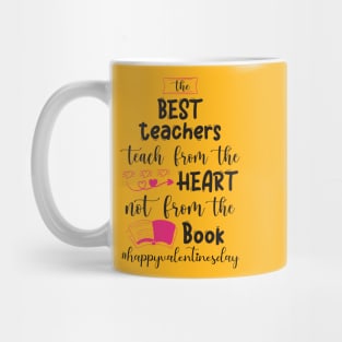 Funny Teachers Quote Teaching is a work of heart, Cool Valentines Day for Teachers Couple Mug